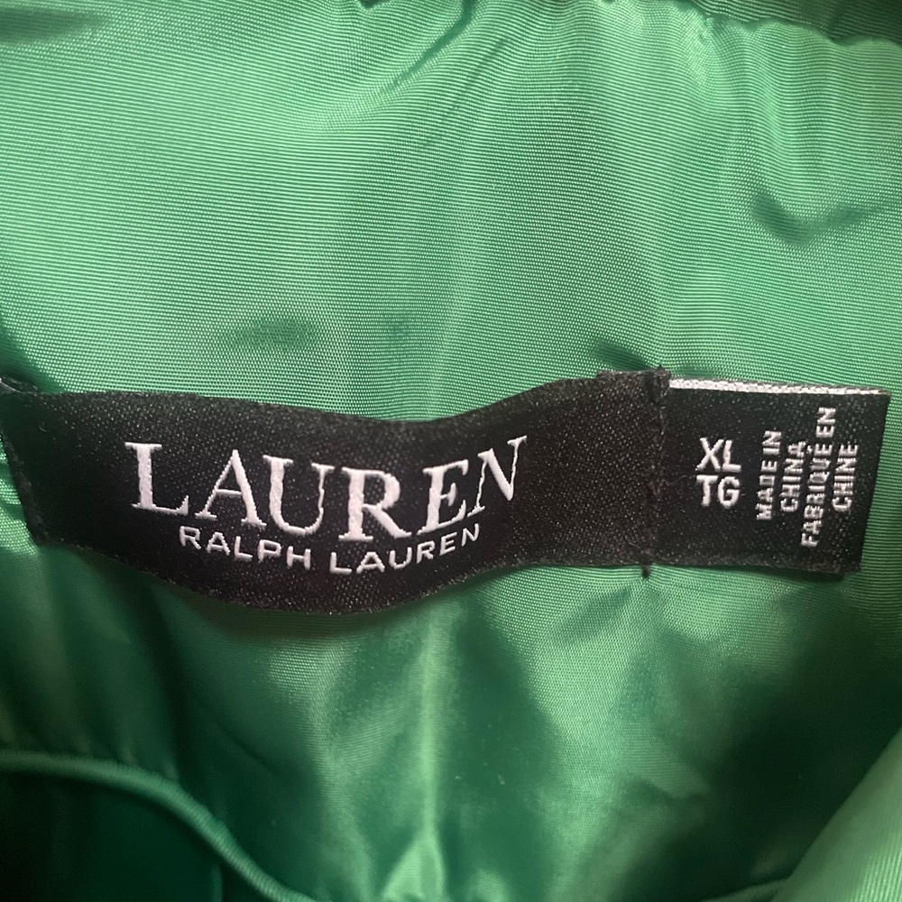 Ralph Lauren Preppy Quilted Coat Women’s Size XL Emerald Green Snap Closure EUC - Picture 7 of 9